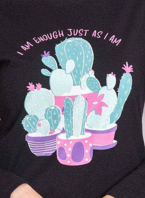 Black - Design 30 Printed Long - Sleeve - Khotwh